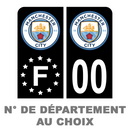 Pack Moto Premium Autocollant Plaque d'immatriculation Manchester City Noir