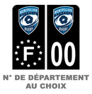 Pack Moto Premium Autocollant Plaque d'immatriculation Montpellier Rugby Noir
