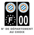 Pack Moto Premium Autocollant Plaque d'immatriculation Montpellier HSC Noir