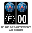 Pack Moto Premium Autocollant Plaque d'immatriculation PSG Noir