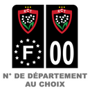 Pack Moto Premium Autocollant Plaque d'immatriculation Rugby club toulonnais Noir