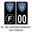 Pack Moto Premium Autocollant Plaque d'immatriculation SC Bastia