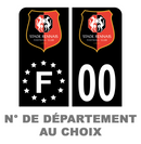 Pack Moto Premium Autocollant Plaque d'immatriculation Stade Rennais Noir
