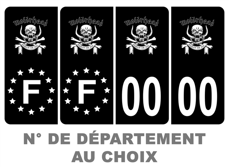 Pack Premium Autocollant Plaque d'immatriculation Motörhead