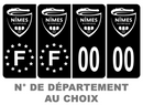 Pack Premium Autocollant Plaque d'immatriculation Nîmes Olympique Noir