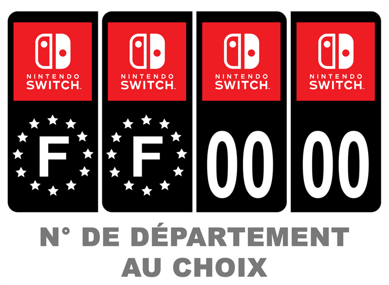 Pack Premium Autocollant Plaque d'immatriculation Nintendo Switch