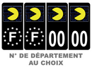 Pack Premium Autocollant Plaque d'immatriculation Pacman Noir