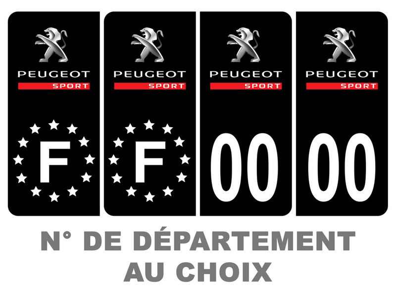 Peugeot 2020 Fond noir – PlaqueStick