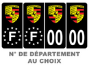 Pack Premium Autocollant Plaque d'immatriculation Porsche Noir