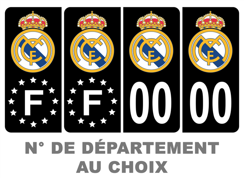 Pack Premium Autocollant Plaque d'immatriculation Real Madrid