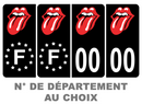 Pack Premium Autocollant Plaque d'immatriculation Rolling Stone Noir