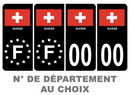 Pack Premium Autocollant Plaque d'immatriculation Pays Suisse Noir