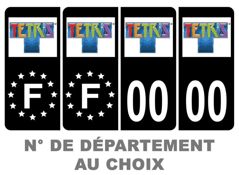 Pack Premium Autocollant Plaque d'immatriculation Tetris