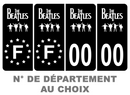 Pack Premium Autocollant Plaque d'immatriculation The Beatles Noir
