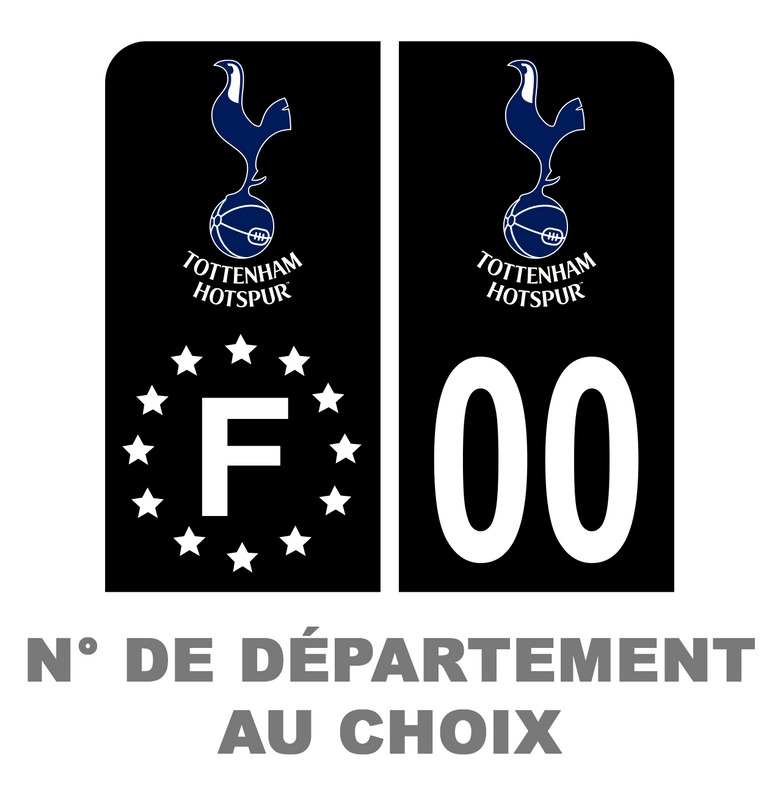Pack Moto Premium Autocollant Plaque d'immatriculation Tottenham Hotspur