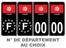 Pack Premium Autocollant Plaque d'immatriculation Pays Tunisie