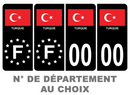 Pack Premium Autocollant Plaque d'immatriculation Pays Turquie