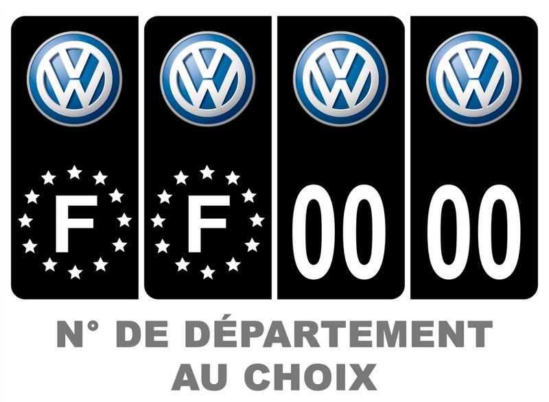 Pack Premium Autocollant Plaque d'immatriculation Volkswagen
