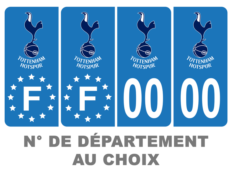Pack Premium Autocollant Plaque d'immatriculation Tottenham Hotspur