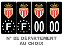Pack Premium Autocollant Plaque d'immatriculation AS Monaco Noir