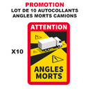 Lot de 10 Autocollant Danger Angles Morts