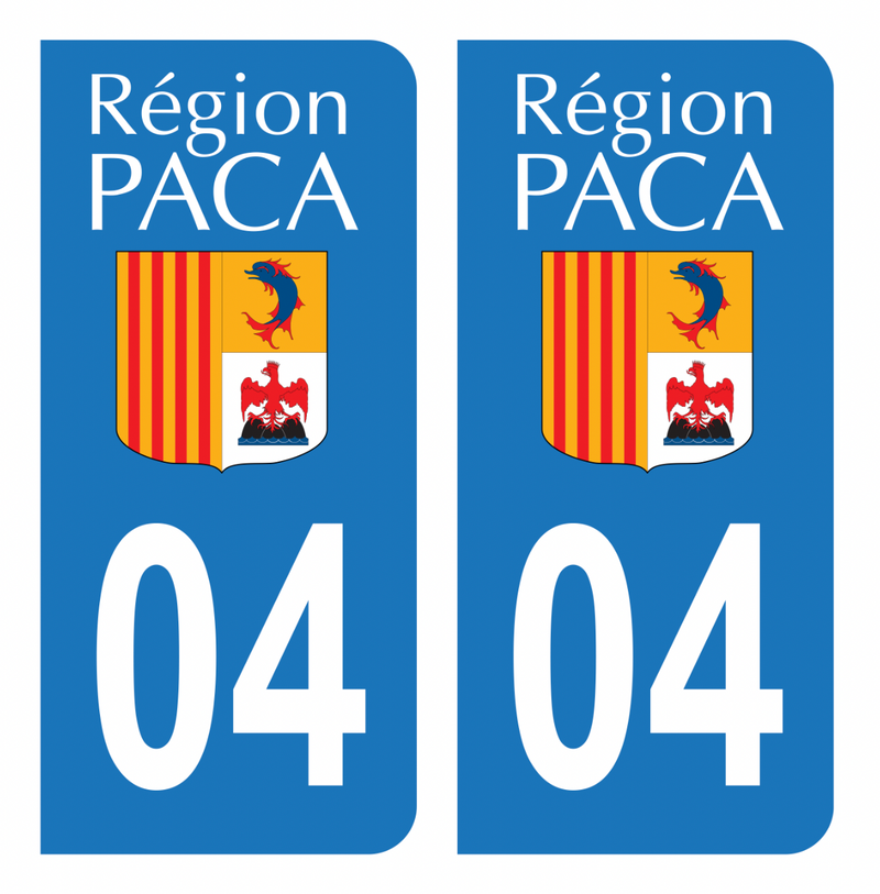 Autocollant Plaque d'immatriculation Voiture 04 Ancien Logo PACA