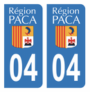 Autocollant Plaque d'immatriculation Voiture 04 Ancien Logo Paca Noir