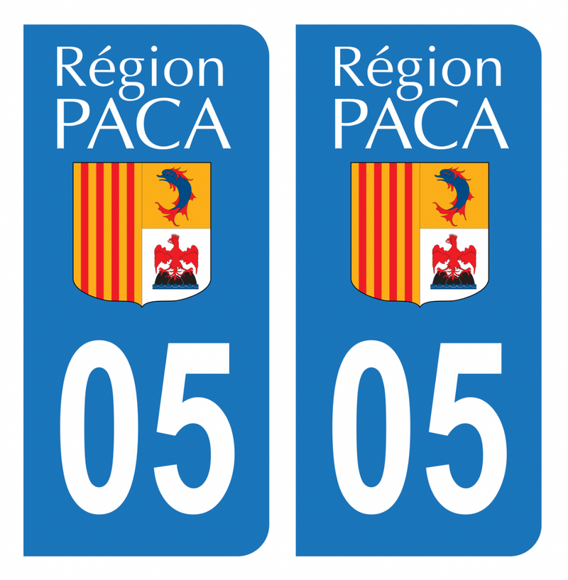 Autocollant Plaque d'immatriculation Voiture 05 Ancien Logo PACA