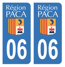 Autocollant Plaque d'immatriculation Voiture 06 Ancien Logo Paca Noir