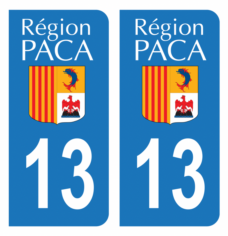 Autocollant Plaque d'immatriculation Voiture 13 Ancien Logo PACA