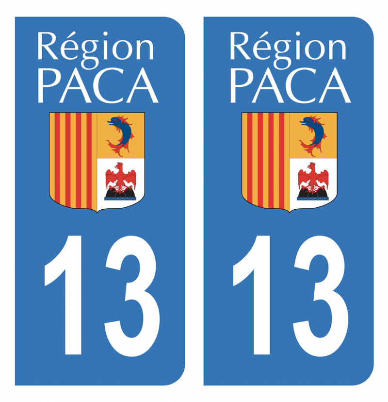 Autocollant Plaque d'immatriculation Voiture 13 Ancien Logo Paca Noir
