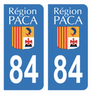 Autocollant Plaque d'immatriculation Voiture 84 Ancien Logo Paca Noir