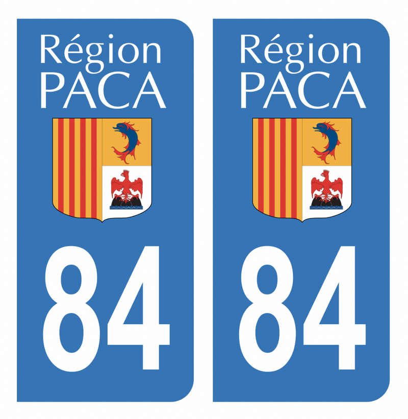 Autocollant Plaque d'immatriculation Voiture 84 Ancien Logo Paca Noir