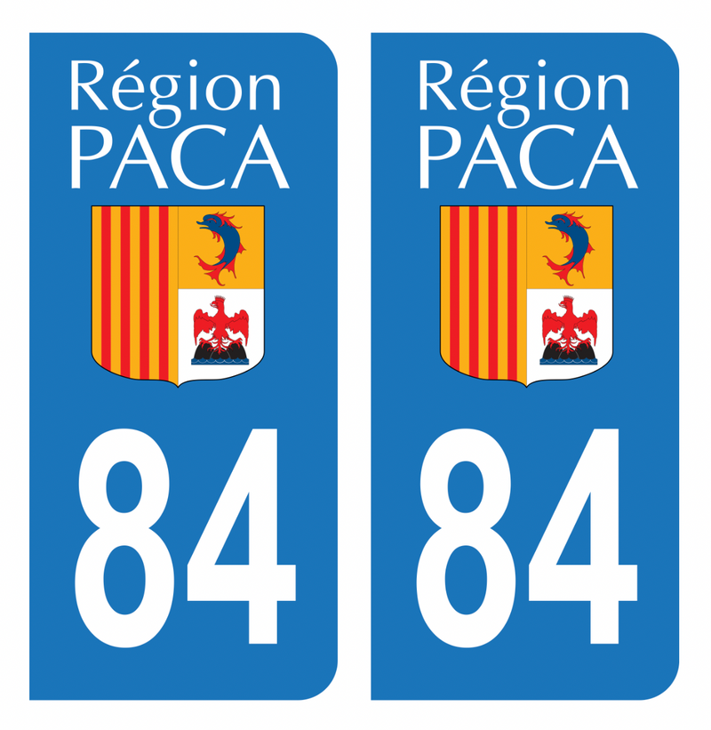 Autocollant Plaque d'immatriculation Voiture 84 Ancien Logo PACA