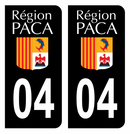 Autocollant Plaque d'immatriculation Voiture 04 Ancien Logo PACA
