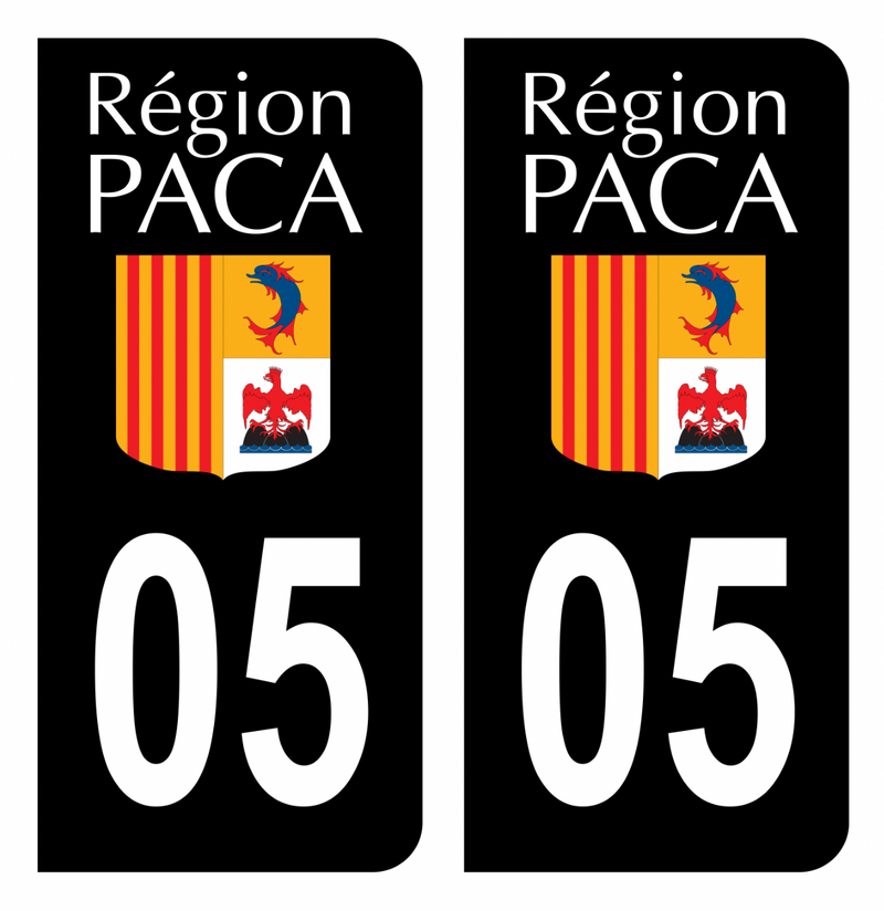 Autocollant Plaque d'immatriculation Voiture 05 Ancien Logo PACA