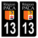 Autocollant Plaque d'immatriculation Voiture 13 Ancien Logo PACA