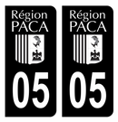 Autocollant Plaque d'immatriculation Voiture 05 Ancien Logo Paca Noir