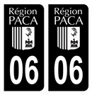 Autocollant Plaque d'immatriculation Voiture 06 Ancien Logo Paca Noir