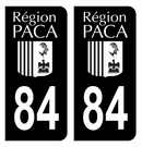 Autocollant Plaque d'immatriculation Voiture 84 Ancien Logo PACA