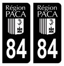 Autocollant Plaque d'immatriculation Voiture 84 Ancien Logo Paca Noir
