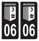 Autocollant Plaque d'immatriculation Voiture Département 06 Région SUD
