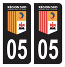 Autocollant Plaque d'immatriculation Voiture Département 05 Région SUD