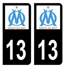 Autocollant Plaque d'immatriculation 13 Club OM Noir
