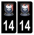 Autocollant Plaque d'immatriculation 14 Club Caen Foot Noir