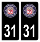 Autocollant Plaque d'immatriculation 31 Club Toulouse Foot Noir