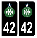 Autocollant Plaque d'immatriculation 42 ASSE Noir