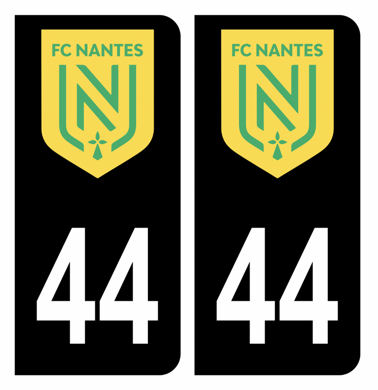 Autocollant Plaque d'immatriculation 44 Club FC Nantes Noir