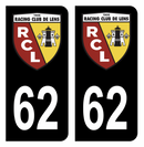 Autocollant Plaque d'immatriculation 62 RCL Lens Noir