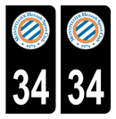 Autocollant Plaque d'immatriculation 34 Montpellier HSC